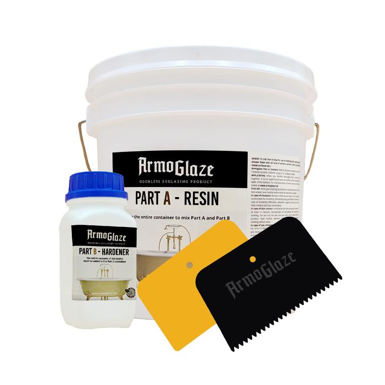 ArmoGlaze Clawfoot Refinishing Kit, Easy Pour-on Application, Odorless, White Coating - Made In USA